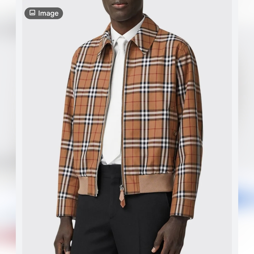 BURBERRY MEN'S SELLAN PLAID CHECK BOMBER JACKET